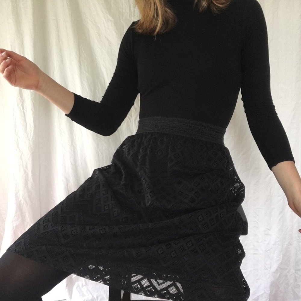 Joe B. midi black lace skirt